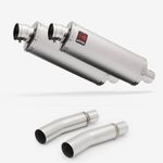 Lextek Stainless Steel OP1 Matt 350mm Exhaust with Link Pipes Silencer Rear NEW