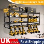 Power Tool Organizer-8 Drill Holder Wall Mount,Metal Power Tool Storage Rack UK