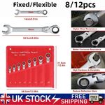  Metric Ratchet Spanner Fixed/Flexible 8/12pc 8-19mm Combination Wrench Spanners