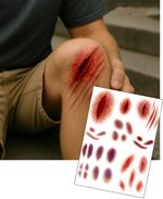 Ultra-Realistic SFX Wound & Bruise Temporary Tattoo Set for Film & Theater