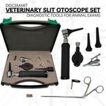 Pro LED Veterinary Otoscope Kit Pet Dog Cat Ear Scope Cleaner w/ Forceps UK