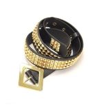 Harley Quinn Gold Studded Pyramid BELT with Metal Buckle Cosplay Costume Prop