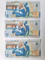 3 x Royal Bank of Scotland Jack Nicklaus Commemorative £5 Notes 2005 RBS
