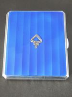 Stunning Antique Art Deco Solid Silver Guilloche Enamel Cigarette Case Bir 1931