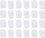  24-Piece Newborn  Baby Anti Scratch Mittens  White 100% Cotton, Baby Gloves. 