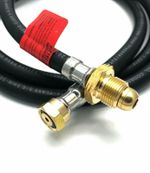 3 metre POL x W20 PIGTAIL CARAVAN PROPANE GAS HOSE WITH NRV