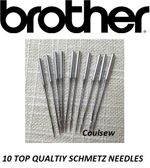 10 Overlocker Needles Schmetz Size 90/14 fits Brother M330 360 524D 530D 546D
