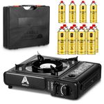 Butane Gas + Portable Camping Outdoor Cooker Stove Single Burner BBQ Cooking.