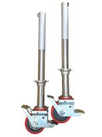 Pair Alloy Tower Adjustable Legs & Castors Scaffold Wheels Fit Most Alloy Towers