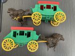 2x Timpo Toys/crescent toy company Carriages With Horses