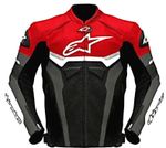 Alpinstars Faster Motorcycle black & red cowhide leather Jacket