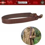 TOURBON Rifle Sling Leather Hunting Gun Carry Shoulder Strap Adjustable Shooting
