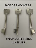 Radar Disabled Toilet Key Small Head Steel 90mm long 3 pack