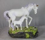 19cm WHITE UNICORN & FOAL - MYTHICAL BEASTS - MAGICAL FAIRY TALE GIFT - SECONDS