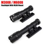 SOTAC M300B M600B Metal Torch Picatinny Flashlight 20mm Rail + Rifle Mlok Mount