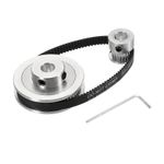 Timing Pulley 20&60 Teeth 8mm Bore Synchronous Wheel with Belt/Wrench,1 Set