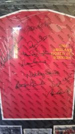 Signed England 1966 shirt framed with COA - 9 signatures
