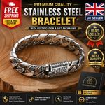 Men's Solid925 Sterling Silver Heavy Thick Clasp Cuban Chain Link Retro Bracelet