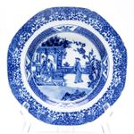 Chinese Porcelain Plate Blue White Romance of the Western Chamber Qing 18th C