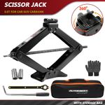 Scissor Jack Kit 3 Ton 440mm Lift Car SUV Tire Change Tool Ratchet Wrench Bag