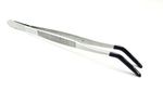 Rubber-Tip Tweezers with Bent Tip–PVC Coated for Jewelry, Hobby & Craft Project