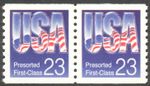 Scott 2608 - 23¢ Presorted First Class Coil Pair from 1992 - Mint, Never Hinged