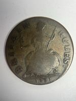1771 & 1791 Georgian Copper Tokens Liverpool Ship Britain Rules Coin Set