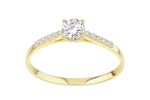 9ct Yellow Gold Engagement Ring with Stone Set Shoulders by Citerna
