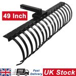 49 Inch Landscape Rake Pine Straw Rake with 18 Tines for Lawn Tractors ATV/UTV