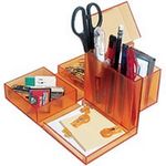 1 off UNIQUE PROMOTION GIFT UNFOLDING 11 CM PLASTIC CUBE DESK ORGANISER - NEW