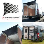 Fiat Ducato Rear Barn Door Tailored Awning Cover (2006 Onwards) Black/Grey