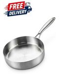Stainless Steel Frying Pan 20CM with Metal Handle Oven Safe Induction Compatible