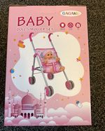 GAGAKU Pink Baby Doll & Stroller Set - Doll Pushchair/Pram