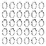 40Pcs 20.8-23mm Single Ear Hose Clamps 304 Stainless Steel Stepless Silver