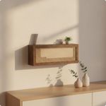 Modern Router Storage Cabinet Wall Mounted Box Hider with Top Lid and Cable