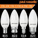 LED Candle Energy Saving Bulb Warm Cool White Day Light SES E14 E27 B15 B22 Lamp