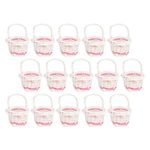 White Rattan Mini Woven Basket Portable Handheld Flower Holder for Decor