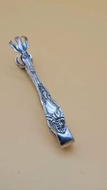 Antique Sterling Silver Sugar Tongs Ornate Grape & Vine Pattern 30g