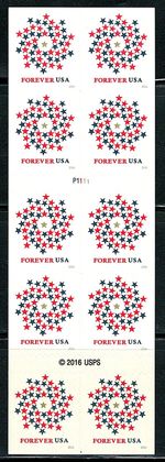 Mint US Patriotic Spiral Booklet Pane of 10 Forever Stamps Scott# 5131a (MNH)