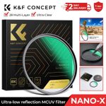 K&F CONCEPT UV Filter 0.1% Ultra Low Reflection Protection Lens Filter 37-95mm