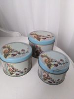 Pretty Easter Themed Nesting Tins x 3 Pale Blue Vintage Victorian Decoration