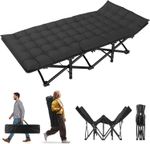 Camping Cot Heavy-Duty Portable Camping Bed  Folding Sleeping Bed with Mattress