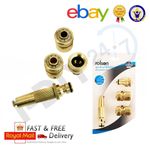 Hose Pipe Connectors Brass Spray Nozzles 4pc Set Quick Universal Fit
