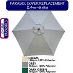 GARDEN PARASOL Canopy Cover replacement fabric 2.4m Premium 6 arm OnlinePARASOLS