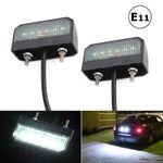 2x Waterproof Universal 6-LED License Number Plate Light Car Lorry Trailer Truck