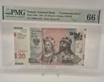 Poland 20 Zlotych 2015 Commemorative Banknote Anniversary of the Baptism PMG 66
