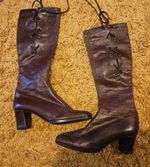 Stunning Vintage 1960s 70s Lace Up Leather Boots Brown Italy  Mod Go Go UK 7 40