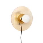 Wall Light with Fluted Glass & Brass – Plug-in or Hardwired | Accent Lighting