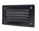 Black Air Vent Grille 165mm x 100mm with Fly Screen Flat Metal Ventilation Cover