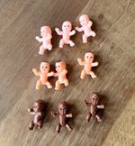 Lot of 9 Miniature Baby Dolls Figures 1:12 Scale Plastic Multicoloured